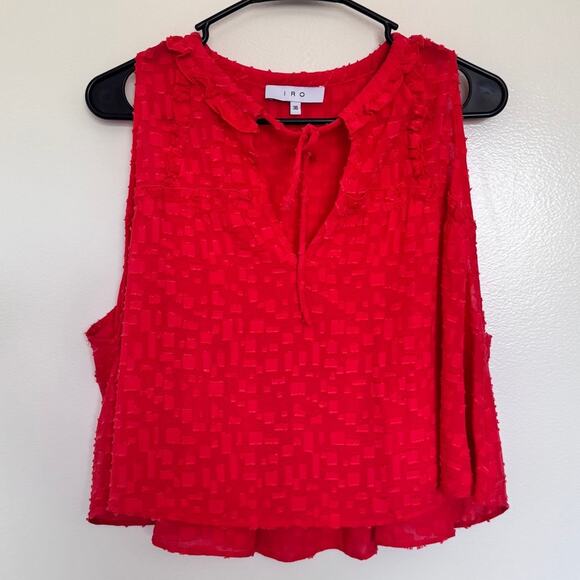 IRO Ragnhild Swing Textured Babydoll Tank in Red/Orange Size 6 / 36 - Picture 2 of 6